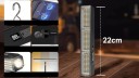 Lampe de travail LED USB magnétique 22 cm 200W 2000mAh rechargeable noire avec crochet Type-C pour atelier voiture camping 6