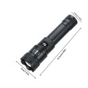 Lampe LED Puissante 2000 lm 15 x 4 cm Lampe Tactique Rechargeable USB avec Zoom et Écran pour Camping et Urgences 3