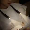 Lampe LED rechargeable pour le cou avec noyau métallique flexible 2 têtes lumineuses 3 couleurs de lumière 3 niveaux de luminosité 800 mAh 5
