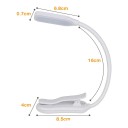 Lampe LED rechargeable pour livre avec clip 7 LED 3 couleurs de lumière 3 niveaux de luminosité Batterie 600 mAh Bras flexible 16 cm Pour lire 3