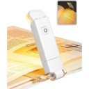 Lampe LED rechargeable pour livre avec clip Lumière ambre 1550 K et 4000 K USB Sans câble 39 g Blanche Pour lire au lit et en voyage 2