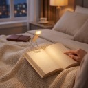 Lampe LED rechargeable pour livre avec clip Lumière ambre 1550 K et 4000 K USB Sans câble 39 g Blanche Pour lire au lit et en voyage 3