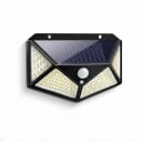 Lampe LED solaire avec capteur de mouvement 100 LED 13 x 9,5 cm Noire IP65 Étanche 3 modes Angle d'éclairage 270° Éclairage mural pour le jardin 1