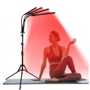 Lampe med 4 røde lys 660nm 850nm Teleskopstativ 38-152cm 360° rotation Muskelterapi Smertelindring Justerbar intensitet Timer 3