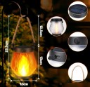 Lampe solaire LED avec effet flamme chargement Type-C étanche lampe suspendue noire pour jardin terrasse camping 5