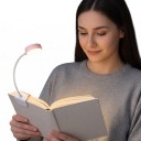 Lampka do czytania na książkę 1 szt. Ładowana przez USB z klipsem Regulowana 3 tryby kolorystyczne LED Ochrona oczu 22,5 x 3,5 cm Biała Do czytania 6