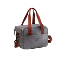 Lämpökassi lokeroilla 23x13x17 cm Neutraalin värinen eristetty lounaskassi vetoketjulla Kannettava välipalakassi Pieni ruoka 6