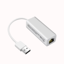 LAN adaptér USB-A na RJ45 10Mbps sieťová karta USB 2.0 ethernet prevodník plastové biele prevedenie pre notebook PC Mac 1