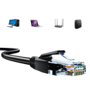 LAN kabel Cat6 RJ45 skärmad gigabit 1000 Mbps 10 m 26AWG svart patchcord för anslutning av router, dator och andra enheter 7
