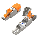LAN konektor RJ45 CAT8 stíněný 40Gbps 2000MHz pro 22–24AWG kovový oranžovo stříbrný opakovaně použitelný ethernet kabel 3