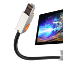 LAN konektor RJ45 CAT8 stíněný 40Gbps 2000MHz pro 22–24AWG kovový oranžovo stříbrný opakovaně použitelný ethernet kabel 5
