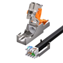LAN konektor RJ45 CAT8 stíněný 40Gbps 2000MHz pro 22–24AWG kovový oranžovo stříbrný opakovaně použitelný ethernet kabel 8