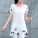 Lang damebluse med blomster 1