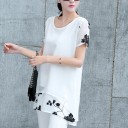 Lang damebluse med blomster 3