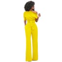 Lang damejumpsuit med asymmetriske ærmer 8