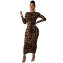 Lang kjole med leopardprint 4