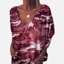 Langærmet camouflage-T-shirt til kvinder 4