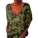 Langærmet camouflage-T-shirt til kvinder 5