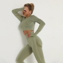 Langærmet crop top og leggings til kvinder 7