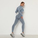 Langærmet crop top og leggings til kvinder 2