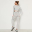 Langærmet crop top og leggings til kvinder 8