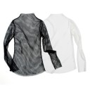 Langærmet mesh-T-shirt til kvinder 2