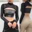 Langärmliges Crop-Top für Damen P597 1