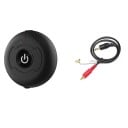 Langaton Bluetooth-adapteri äänen siirtoon Bluetooth 5.0 Kantama 10 m 3,5 mm:n liitin ja Micro USB Pyöreä musta runko Audiokaapelit pakkauksessa 2