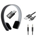 Langattomat pääkuulokkeet Bluetooth-adapterilla ja sisäänrakennetulla mikrofonilla Bluetooth 5.0 Musiikin toiston hallinta Akun kapasiteetti 4