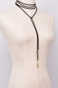 Lange choker ketting met veer 2