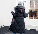 Lange Damen-Winterjacke mit Muster J2323 1