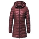 Lange Damenjacke mit Entenfedern J3270 21