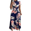 Lange damesjurk met bloemen 5