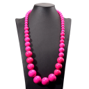 Lange ketting met houten kralen lengte 37 cm hout ronde kralen verschillende maten gele ketting voor dagelijks gebruik 6