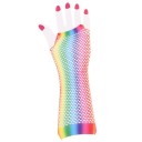Lange regnbuefarvede mesh-handsker 2