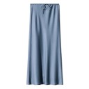 Lange satijnen maxi-rok voor vrouwen, elegante glanzende rok met rechte taille, gladde formele rok voor avondgala, bruiloftsfeest 7