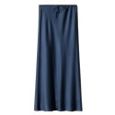 Lange satijnen maxi-rok voor vrouwen, elegante glanzende rok met rechte taille, gladde formele rok voor avondgala, bruiloftsfeest 9