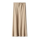 Lange satijnen rok met hoge taille, elegante damesrok met vetersluiting, glanzende rok voor dames, avond- en feestkleding 12