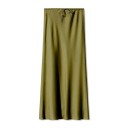 Lange satijnen rok met hoge taille, elegante damesrok met vetersluiting, glanzende rok voor dames, avond- en feestkleding 16