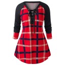 Lange top voor dames met ruitjesmotief 3