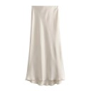 Langer Damen Satinrock mit hoher Taille Eleganter Maxirock für den Sommer Party Satinrock Weich glänzendes Material 3