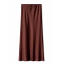 Langer Satin-Maxirock für Damen, elegant, glänzend, gerader Taillenrock, glatter formeller Rock für Abend, Abschlussball, Hochzeitsfeier 14