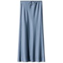 Langer Satinrock mit hoher Taille, eleganter Damenrock mit Schnürung, glänzender Rock für Damen, Abend- und Partykleidung 7