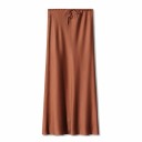 Langer Satinrock mit hoher Taille, eleganter Damenrock mit Schnürung, glänzender Rock für Damen, Abend- und Partykleidung 10