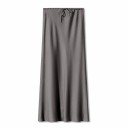 Langer Satinrock mit hoher Taille, eleganter Damenrock mit Schnürung, glänzender Rock für Damen, Abend- und Partykleidung 8