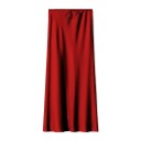 Langer Satinrock mit hoher Taille, eleganter Damenrock mit Schnürung, glänzender Rock für Damen, Abend- und Partykleidung 6