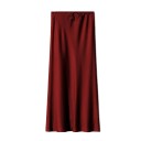 Langer Satinrock mit hoher Taille, eleganter Damenrock mit Schnürung, glänzender Rock für Damen, Abend- und Partykleidung 13