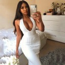 Langes Damenkleid mit tiefem Ausschnitt 4