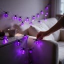 Lanț LED de Halloween cu păianjeni luminoși Lungime 1,5 m Păianjen 8 x 5,5 cm Alimentare cu baterii Decorațiune de Halloween pentru apartament 9