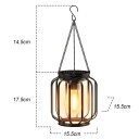 Lanterna a sospensione LED solare in metallo gabbia 17,5 × 15,5 cm + gancio 14,5 cm luce calda illuminazione esterna giardino terrazza 2